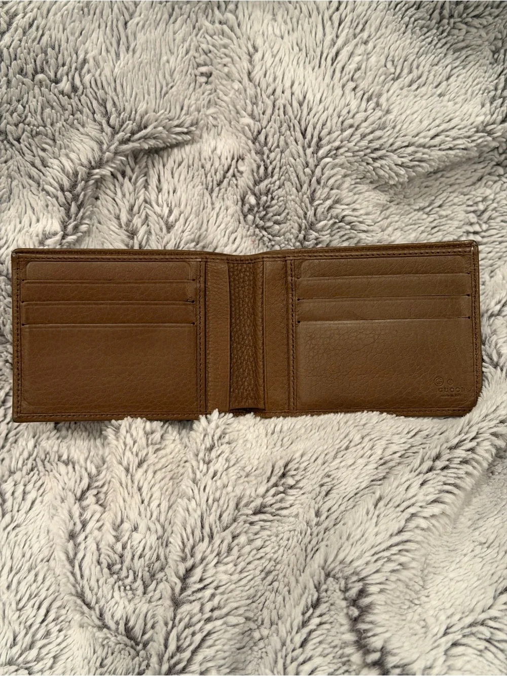 Gucci Brown Pebbled Leather Bifold Wallet